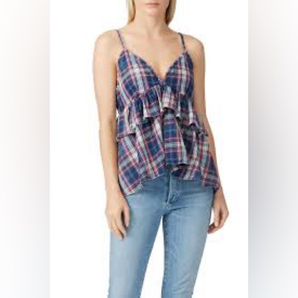One Teaspoon Multicolor Plaid Top Size‎ Medium EUC